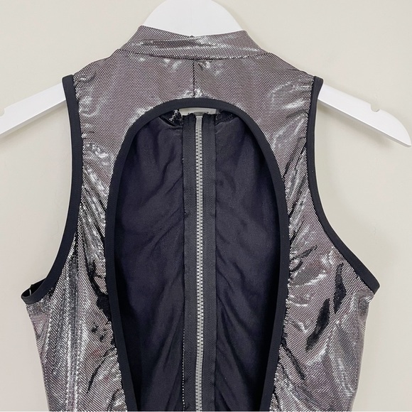 Speedo Vintage sparkling shiny Silver Swimsuit Tyra Banks Victorias Secret Sz 14 - Picture 6 of 15